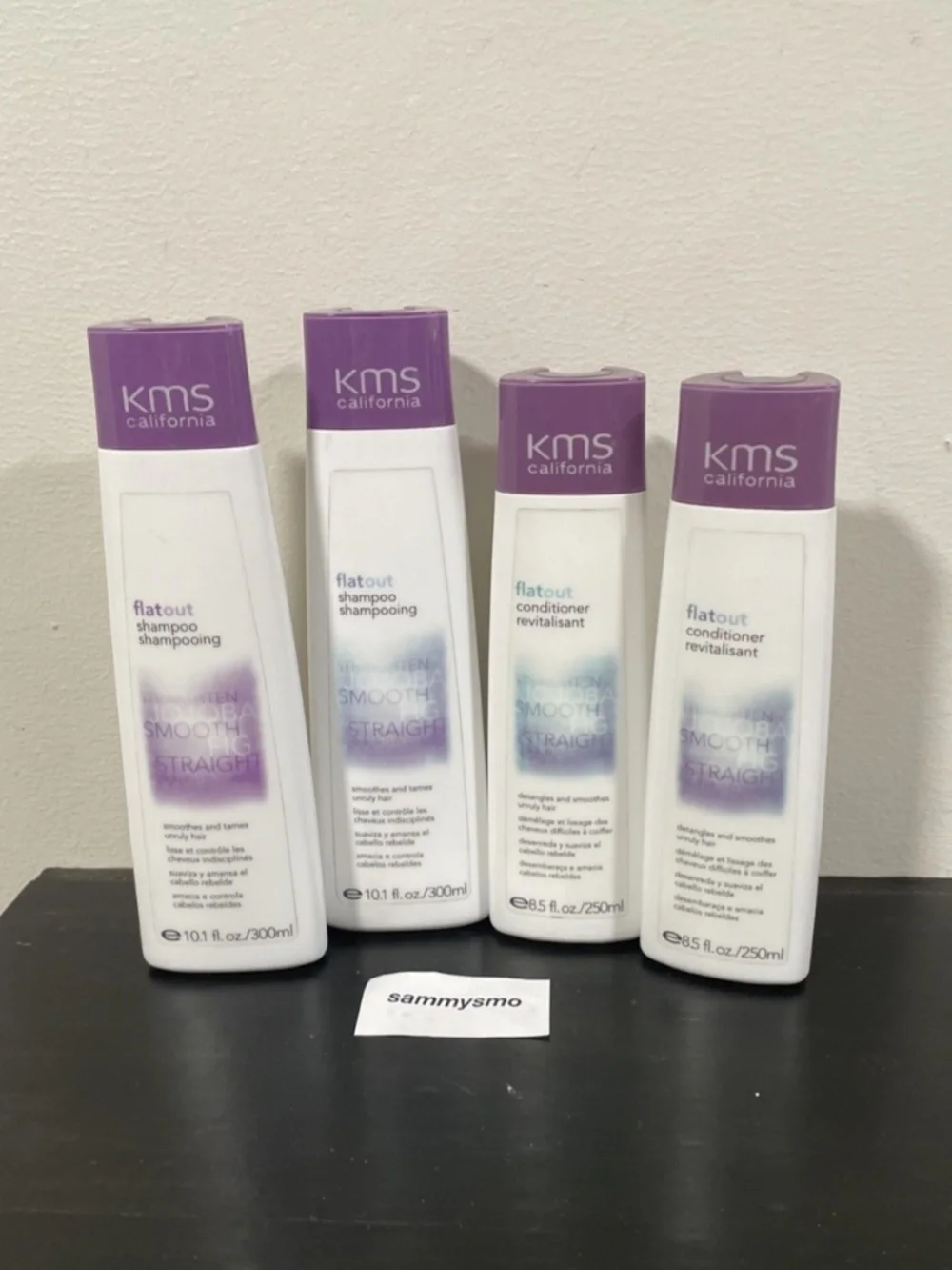 KMS California Flat Out Shampoo 10.1oz, conditioner 8.5oz x4